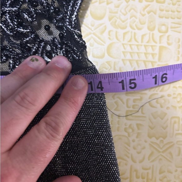 Vintage Bari Jay Glittering Black and Silver Maxi Dress - Picture 11 of 11